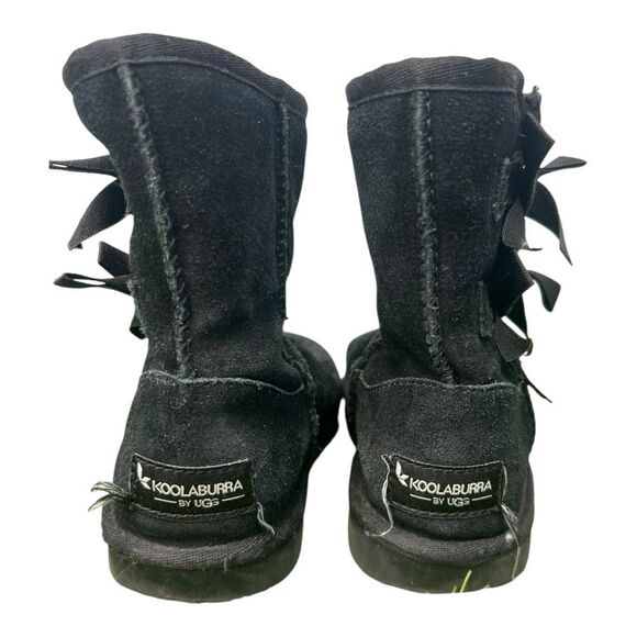 Koolaburra Black Suede Boots with Ribbon Accents size 12 fall preppy coastal - Picture 3 of 5